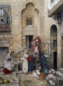 Femmes du harem dans la cour intérieure d